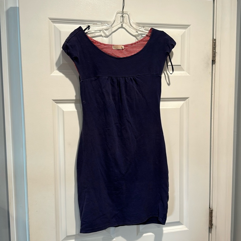 Navy Sweat shirt material dress